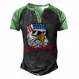 You Free Tonight Bald Eagle American Flag Happy 4Th Of July V2 Men's Henley Raglan T-Shirt Black Green