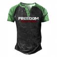 Freedom Fighter Resistance Movement 4Th Of July Independence Men's Henley Raglan T-Shirt Black Green