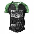 Fueled By Gaming And Coffee Video Gamer Gaming Men's Henley Shirt Raglan Sleeve 3D Print T-shirt Black Green