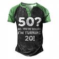 Funny 50Th Birthday 50 Years Old V2 Men's Henley Shirt Raglan Sleeve 3D Print T-shirt Black Green