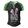 Funny Cute Pink Bunny Im All Ears Rabbit Happy Easter Day Gift For Girls Women Mom Mommy Family Birthday Holiday Christmas Men's Henley Shirt Raglan Sleeve 3D Print T-shirt Black Green