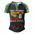 Funny Penguin Best Penguin Dad Ever Men's Henley Shirt Raglan Sleeve 3D Print T-shirt Black Green