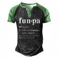 Mens Funpa Definition Fathers Day Dad Papa Grandpa Men's Henley Raglan T-Shirt Black Green