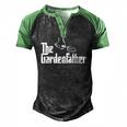 Mens The Gardenfather Gardener Gardening Plant Grower Men's Henley Raglan T-Shirt Black Green