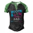 Mens Gender Reveal Boots Or Bows Dad Matching Baby Party Men's Henley Raglan T-Shirt Black Green
