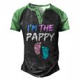 Gender Reveal Clothing For Dad Im The Pappy Men's Henley Raglan T-Shirt Black Green