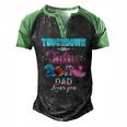 Gender Reveal Touchdowns Or Tutus Dad Matching Baby Party Men's Henley Raglan T-Shirt Black Green