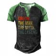 Mens Groom The Man The Myth The Legend Bachelor Party Engagement Men's Henley Raglan T-Shirt Black Green