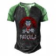 Mens Halloween Dad Dracula Costume Dadcula Men's Henley Raglan T-Shirt Black Green