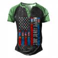 Happy 4Th Of July American Flag Fireworks Patriotic Outfits Men's Henley Raglan T-Shirt Black Green