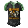 Huggies And Chuggies Future Father Party Men's Henley Raglan T-Shirt Black Green