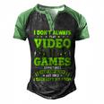 I Dont Always Play Video Games Video Gamer Gaming Men's Henley Shirt Raglan Sleeve 3D Print T-shirt Black Green