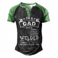 Im A Dad And Welder Funny Fathers Day & 4Th Of July Men's Henley Shirt Raglan Sleeve 3D Print T-shirt Black Green