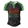 Im Not Sleeping Im Just Resting My Eyes Men's Henley Shirt Raglan Sleeve 3D Print T-shirt Black Green