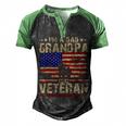 Independence Day 4Th Of July Im A Dad Grandpa And A Veteran Men's Henley Shirt Raglan Sleeve 3D Print T-shirt Black Green
