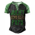 Juliet Echo Echo Papa Papa T-Shirt Fathers Day Gift Men's Henley Shirt Raglan Sleeve 3D Print T-shirt Black Green