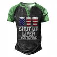 July 4Th Shut Up Liver Youre Fine Beer Cups Tee Men's Henley Raglan T-Shirt Black Green