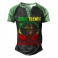 Juneteenth Is My Independence Day African Flag Black History Men's Henley Shirt Raglan Sleeve 3D Print T-shirt Black Green