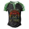Leveling Up To Daddy Of Twins Expecting Dad Video Gamer Men's Henley Shirt Raglan Sleeve 3D Print T-shirt Black Green