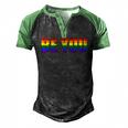 Be You Lgbt Flag Gay Pride Month Transgender Men's Henley Raglan T-Shirt Black Green