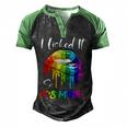 I Licked It So Its Mine Lesbian Gay Pride Lgbt Flag Men's Henley Raglan T-Shirt Black Green