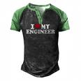 I Love My Engineer Mechanic Machinist Men's Henley Raglan T-Shirt Black Green