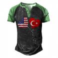 Loving Usa Turkey Flag Heart Turkish 13 Shirt Men's Henley Shirt Raglan Sleeve 3D Print T-shirt Black Green