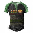 Lox Nutrition Facts Funny Christmas 12 Shirt Men's Henley Shirt Raglan Sleeve 3D Print T-shirt Black Green