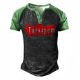 M Turkey Flag Futball Turkish Soccer 9 Shirt Men's Henley Shirt Raglan Sleeve 3D Print T-shirt Black Green