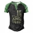 Maga King Make America Great Again Retro American Flag Men's Henley Raglan T-Shirt Black Green