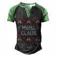 Mama Claus Christmas Ugly Sweater Men's Henley Shirt Raglan Sleeve 3D Print T-shirt Black Green