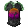 Martial Arts Womens Silhouette Retro 169 Shirt Men's Henley Shirt Raglan Sleeve 3D Print T-shirt Black Green