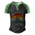 Master Of The Campfire Camping Retro Camper Men's Henley Shirt Raglan Sleeve 3D Print T-shirt Black Green