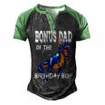 Mens Bonus Dad Of The Birthday Boy Matching Father Bonus Dad Men's Henley Shirt Raglan Sleeve 3D Print T-shirt Black Green