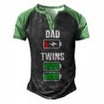 Mens Funny Dad Fathers Day Birthday Twins Twin Dad Men's Henley Shirt Raglan Sleeve 3D Print T-shirt Black Green