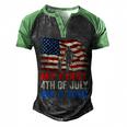 Mens My First 4Th Of July As A Dad July 4Th New Dad Usa Flag Men's Henley Shirt Raglan Sleeve 3D Print T-shirt Black Green