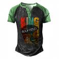 Mens Strong Black King Juneteeth African American Father Day 23 Shirt Men's Henley Shirt Raglan Sleeve 3D Print T-shirt Black Green