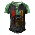 Mens Strong Black King Juneteeth African American Father Day 31 Shirt Men's Henley Shirt Raglan Sleeve 3D Print T-shirt Black Green