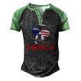 Merica Bernese Mountain Dog American Flag 4Th Of July Men's Henley Raglan T-Shirt Black Green