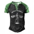 Minutemen Give Me Liberty Or Give Me Death Usa 1776 Men's Henley Raglan T-Shirt Black Green
