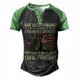 My Boyfriend Wears Combat Boots Proud Military Girlfriend T-Shirt Men's Henley Shirt Raglan Sleeve 3D Print T-shirt Black Green