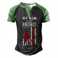 My Dad Is My Hero-Firefighter Dad Fathers Day 4Th Of July Men's Henley Shirt Raglan Sleeve 3D Print T-shirt Black Green