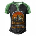 My Favorite Camping Buddies Call Me Dad Vintage Fathers Day V3 Men's Henley Shirt Raglan Sleeve 3D Print T-shirt Black Green