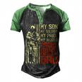 My Son Is Soldier Proud Military Dad 714 Shirt Men's Henley Shirt Raglan Sleeve 3D Print T-shirt Black Green