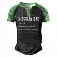Mens Nigerian Dad Definition Nigerian Daddy Flag Men's Henley Raglan T-Shirt Black Green