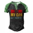 Mens No My Car Isnt Done Yet Vintage Car Mechanic Garage Auto Men's Henley Raglan T-Shirt Black Green