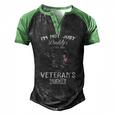 Womens Im Not Just Daddys Little Girl Im Veterans Daughter V-Neck Men's Henley Raglan T-Shirt Black Green