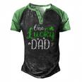 One Lucky Dad St Patricks Day Daddy Men's Henley Raglan T-Shirt Black Green