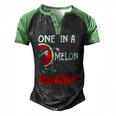 One In A Melon Daddy Dabbing Watermelon Men's Henley Raglan T-Shirt Black Green