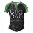 Outnumbered Dad Of Girls Men Fathers Day For Girl Dad Men's Henley Raglan T-Shirt Black Green